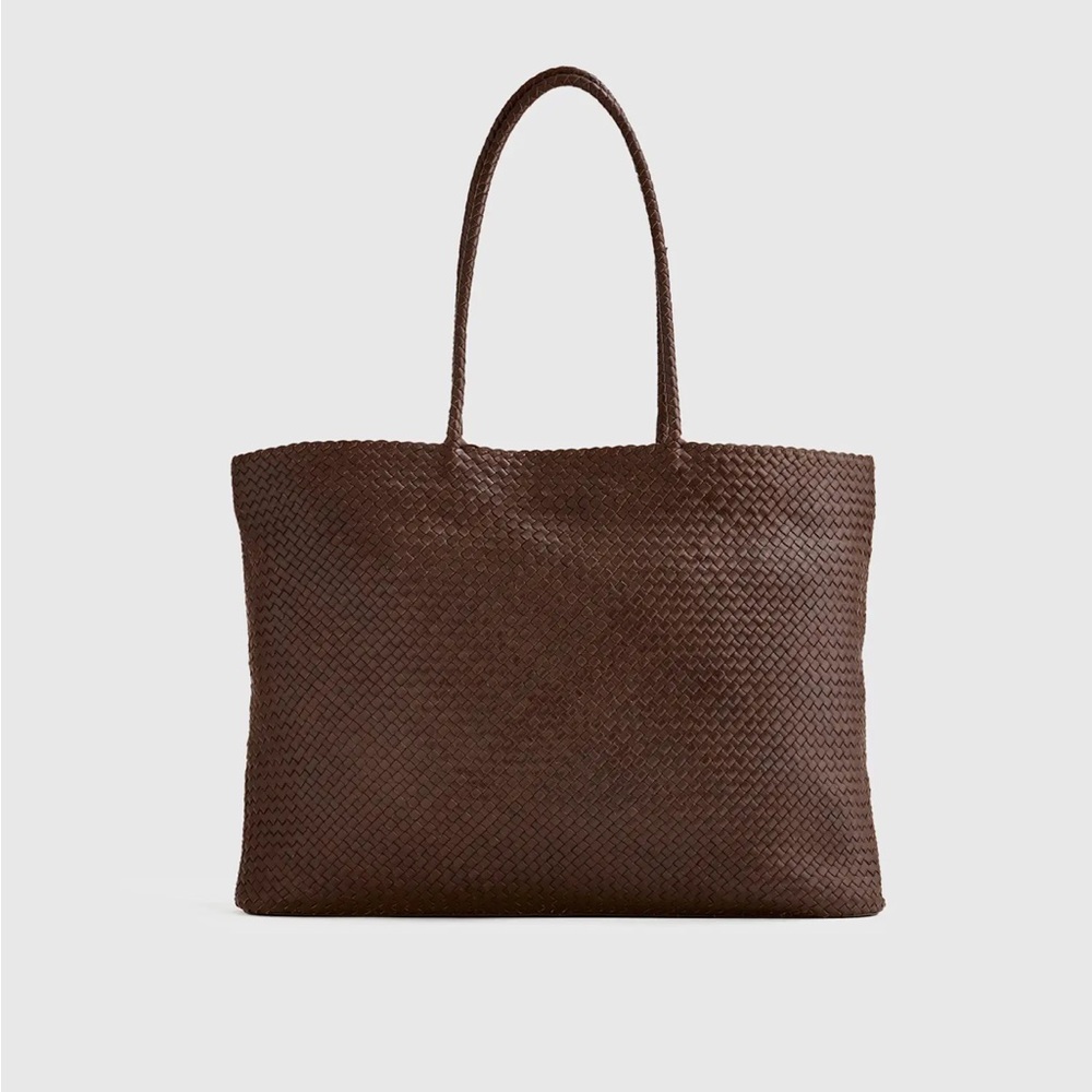 Quince Italian Leather Handwoven Tote